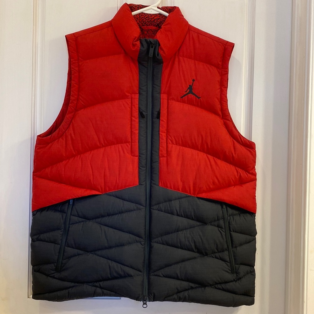 Michael Jordan red and black puffer vest